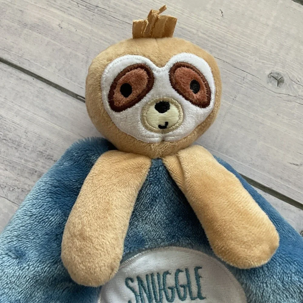 Snuggle Buddy Sloth Lovey Plush Baby Security Blanket Blue